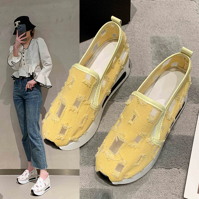 Damen Slip-On Sneakers mit atmungsaktiver Mesh-Oberfläche und elastischem Innenfutter Heidi Mode - Image 2