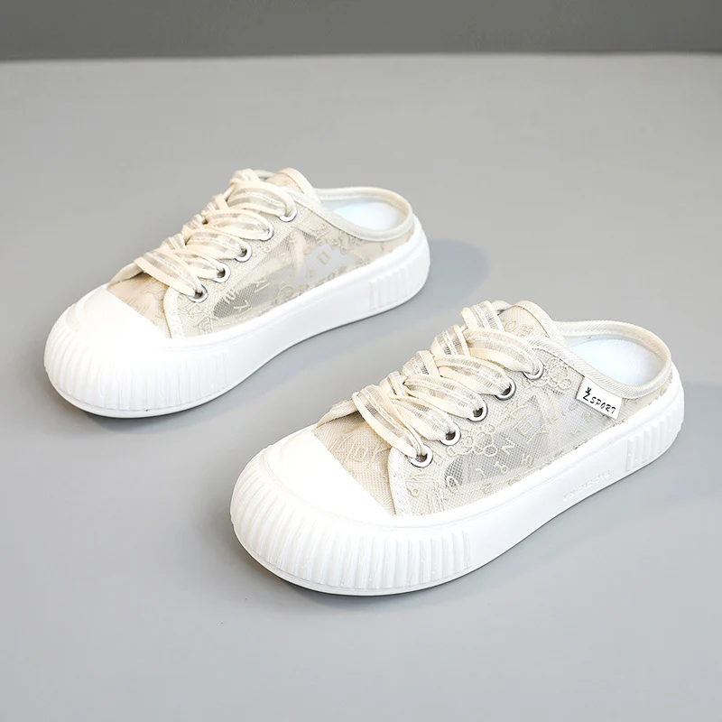 Damen Slip-On Sneakers mit atmungsaktiver Mesh-Oberfläche und elastischen Schnürsenkeln Heidi Mode - Image 2