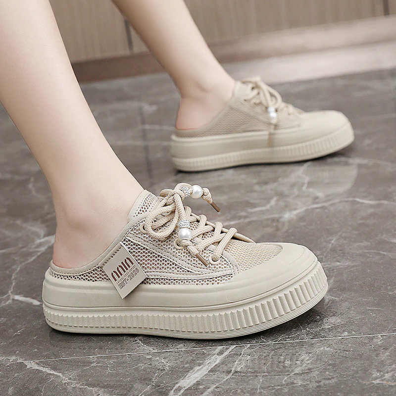 Damen Slip-On Sneakers mit atmungsaktiver Mesh-Oberfläche und modischen Akzenten Heidi Mode - Image 3