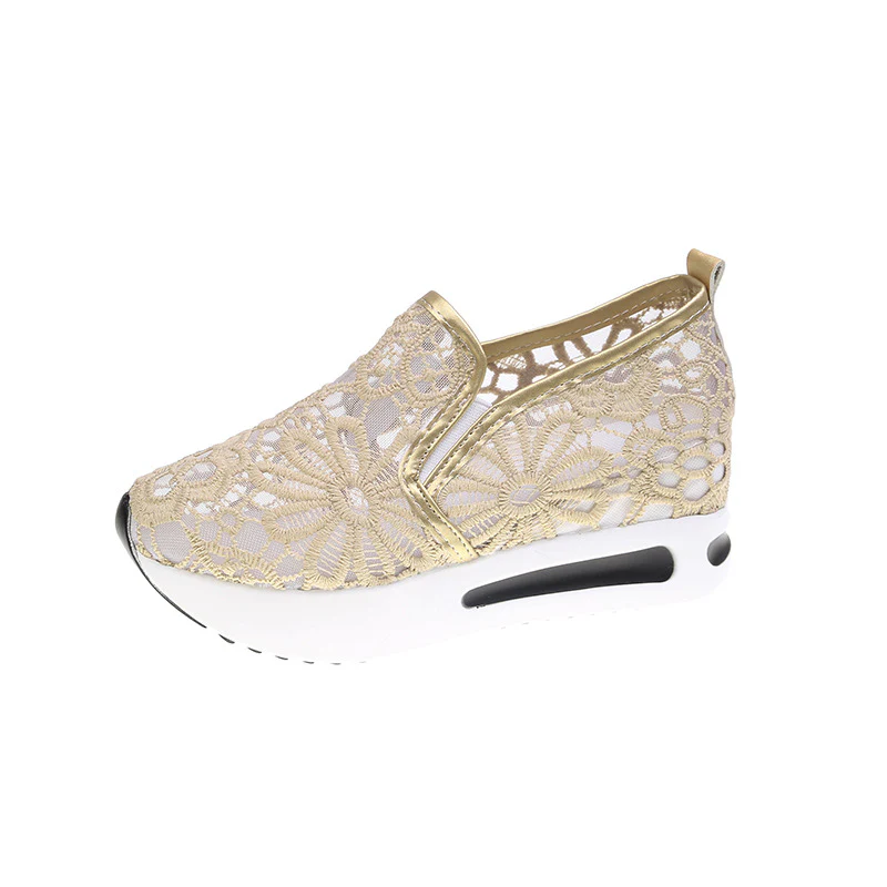 Damen Slip-On Sneakers mit eleganter Spitzenoberfläche und bequemer Dämpfung Heidi Mode - Image 5