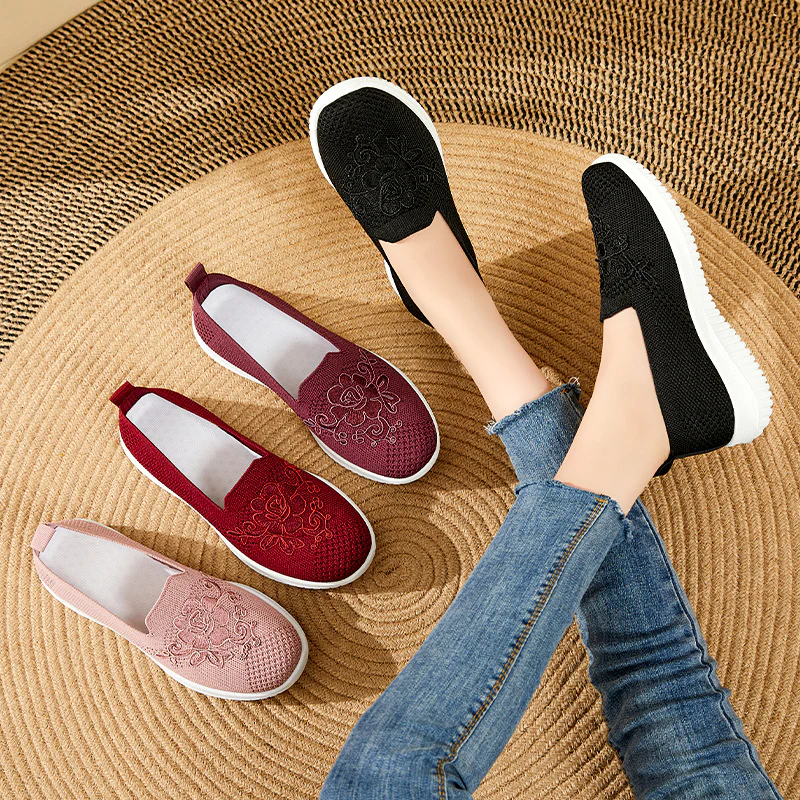 Damen Slip-On Sneakers mit floralen Details Heidi Mode - Image 3