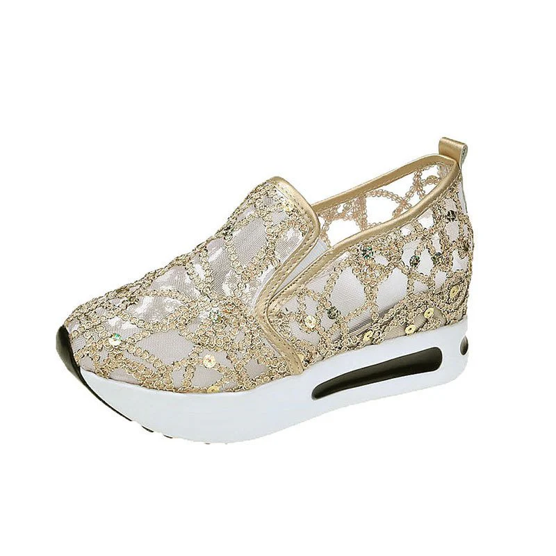 Damen Slip-On Sneakers mit funkelndem Strass und elastischem Riemen Heidi Mode - Image 7