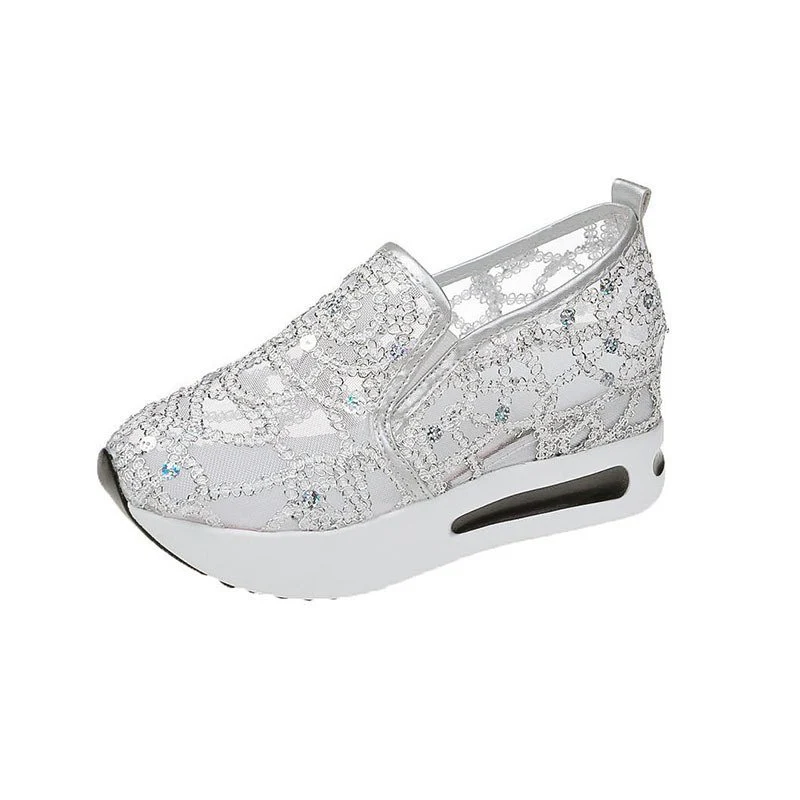 Damen Slip-On Sneakers mit funkelndem Strass und elastischem Riemen Heidi Mode - Image 8