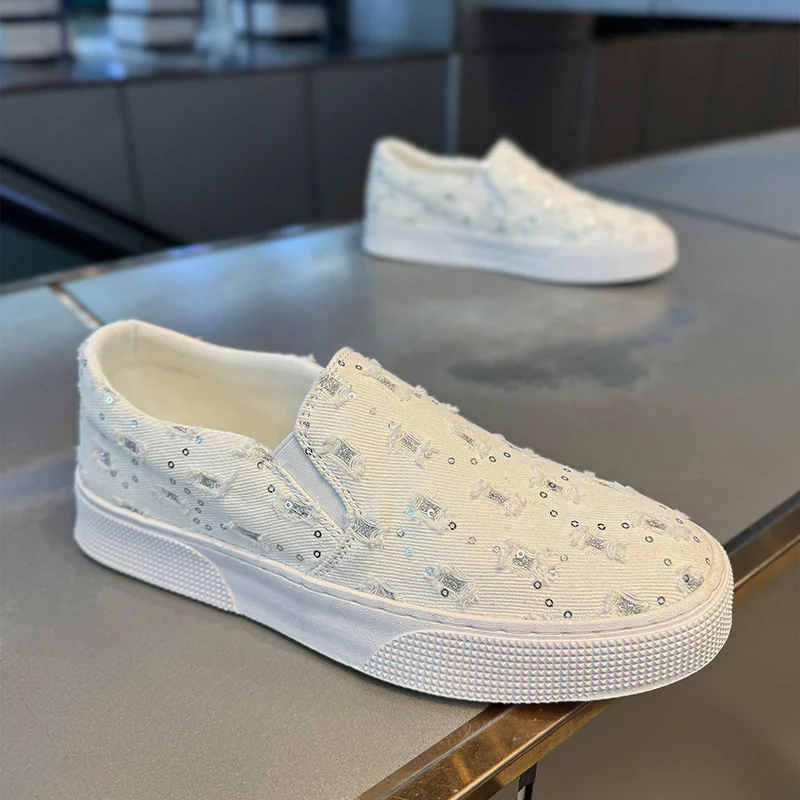 Damen Slip-On Sneakers mit trendigem Glitzerdesign und flexiblem Komfort Heidi Mode - Image 2
