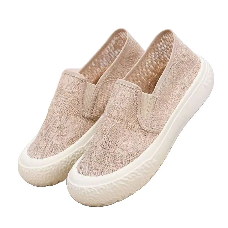 Damen Slip-On Sneakers mit zarter Spitze und rutschfester Sohle Heidi Mode - Image 5