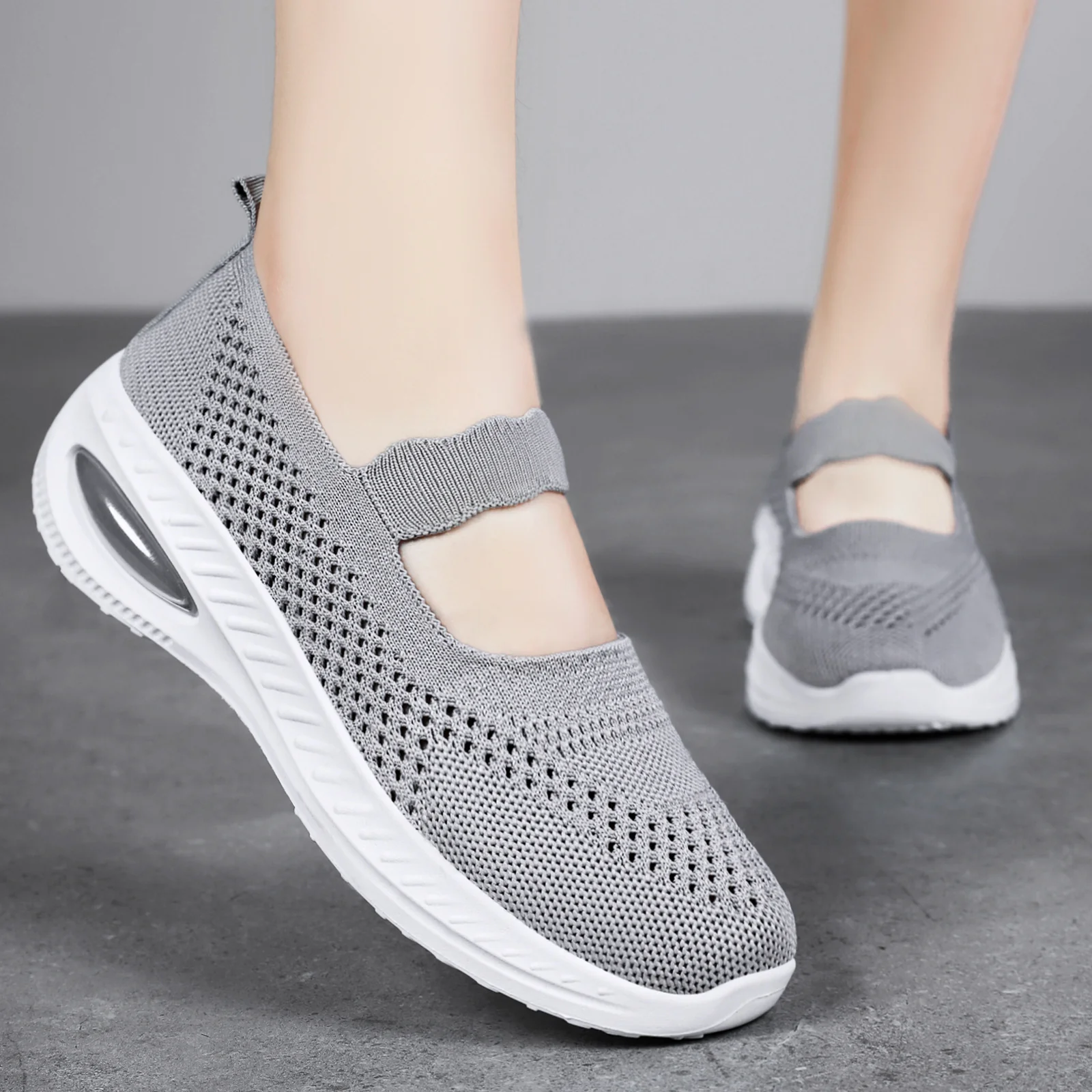 Damen Slip-On Sport Sneakers mit elastischem Riemen und atmungsaktivem Obermaterial Heidi Mode - Image 2