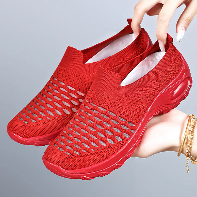 Damen Slip-On Sportschuhe mit atmungsaktivem Strickoberteil und flexibler Sohle Heidi Mode - Image 3