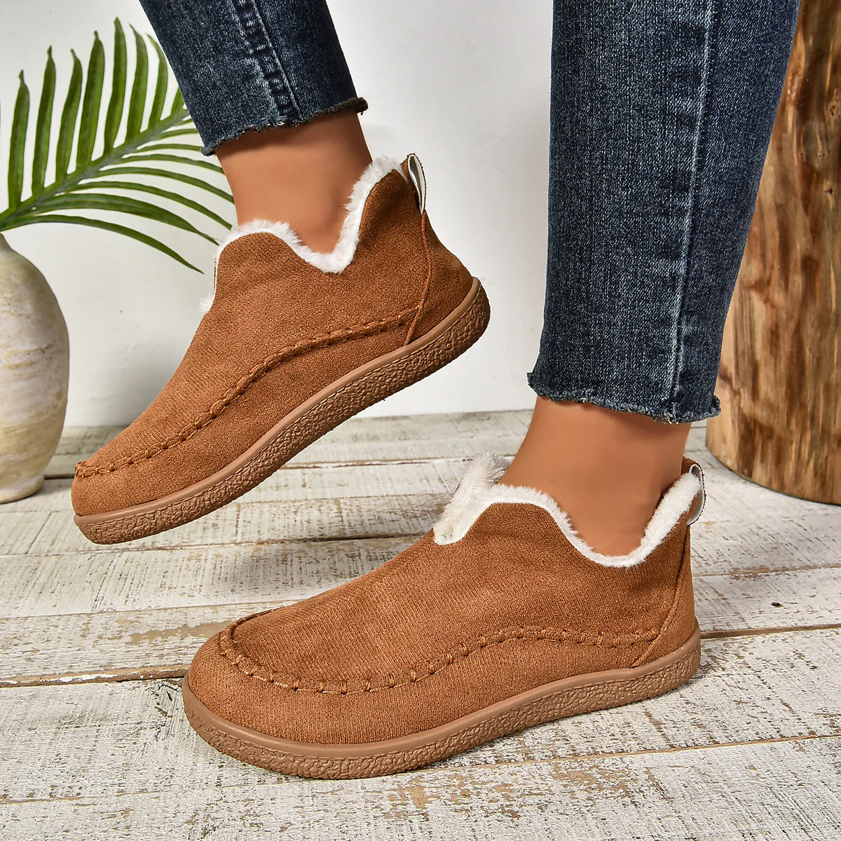 Damen Slipper mit warmem Fleece-Futter und rutschfester Sohle Heidi Mode - Image 7