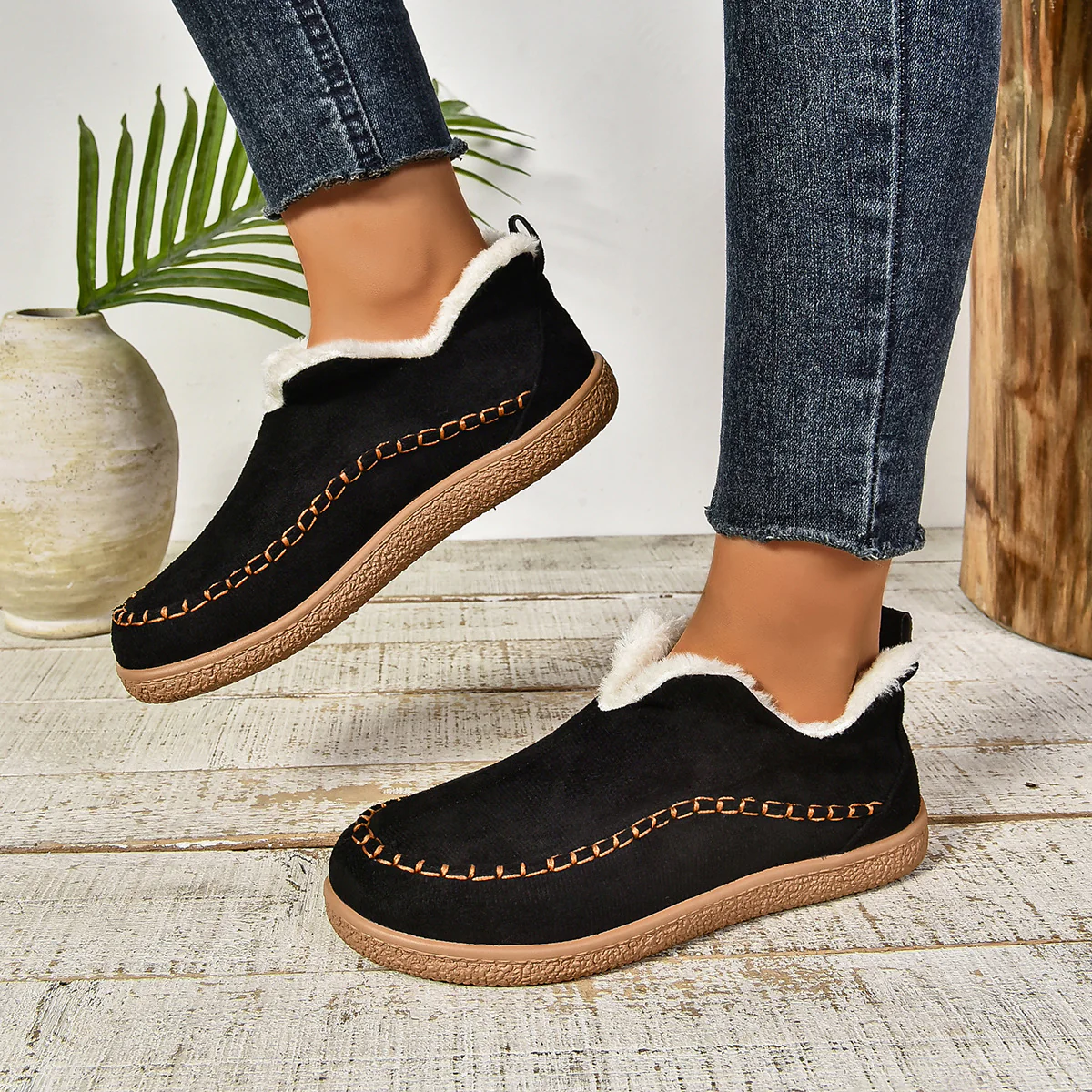 Damen Slipper mit warmem Fleece-Futter und rutschfester Sohle Heidi Mode - Image 9