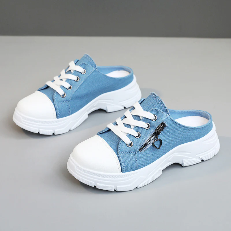 Damen Slipper Sneakers mit praktischem Reißverschluss und sportlicher Sohle Heidi Mode - Image 2