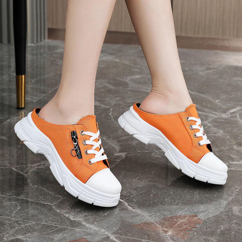 Damen Slipper Sneakers mit praktischem Reißverschluss und sportlicher Sohle Heidi Mode - Image 3