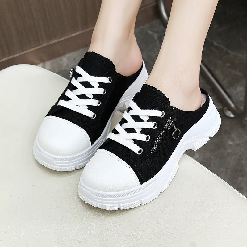 Damen Slipper Sneakers mit praktischem Reißverschluss und sportlicher Sohle Heidi Mode - Image 4