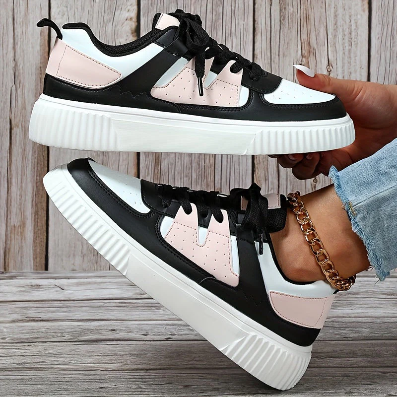 Damen Sneaker | Farbblock | Schnürschuhe | Skate Schuhe | Freizeit Sneaker Heidi Mode - Image 10