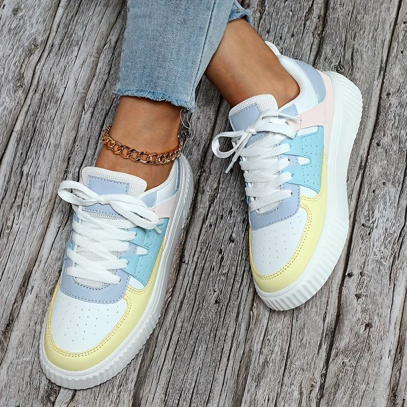 Damen Sneaker | Farbblock | Schnürschuhe | Skate Schuhe | Freizeit Sneaker Heidi Mode - Image 7