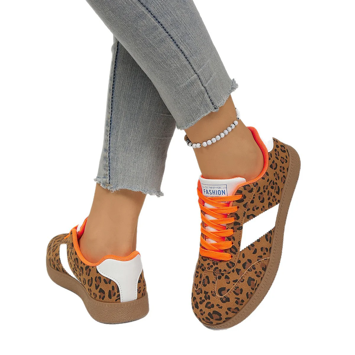 Damen Sneaker im sportlichen Leo-Design mit gepolsterter Dämpfung Heidi Mode - Image 5