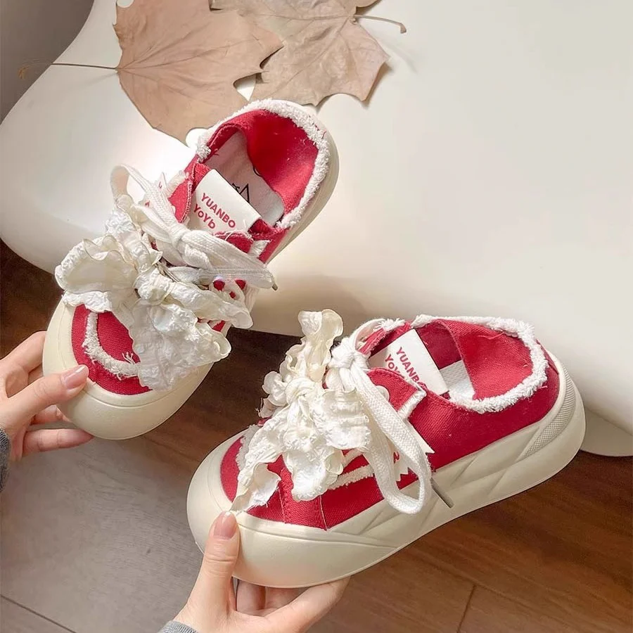 Damen Sneaker mit 3D-Rüschen-Design und atmungsaktivem Obermaterial Heidi Mode - Image 3