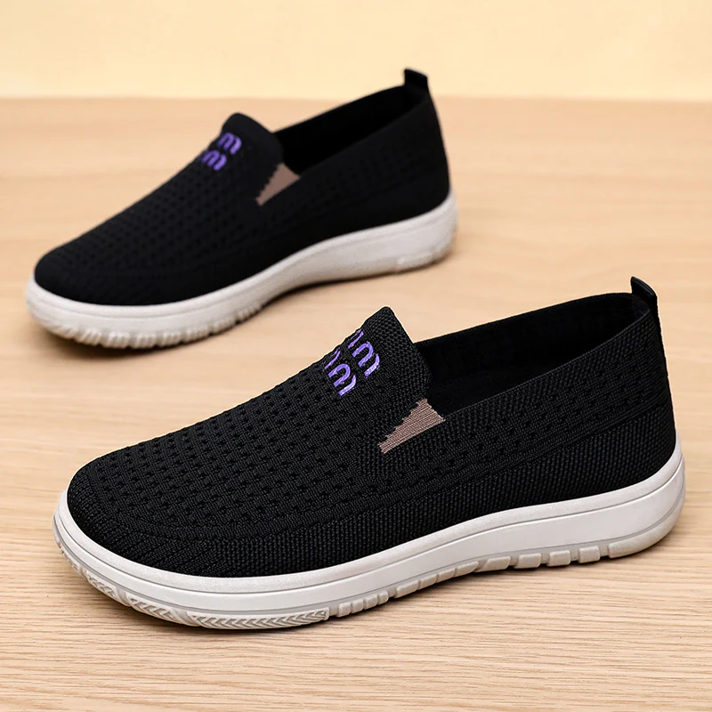 Damen Sneaker mit atmungsaktivem Strickdesign und flexiblem Fußbett Heidi Mode