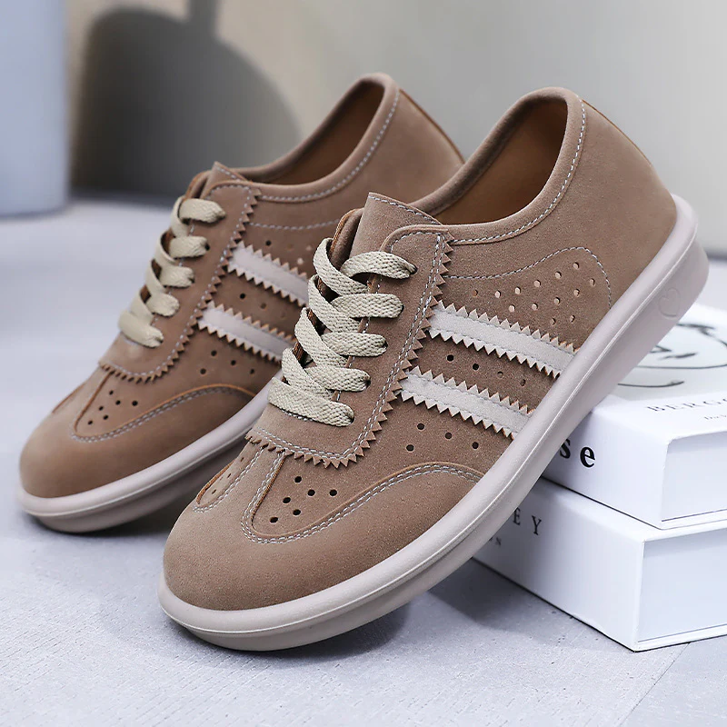 Damen Sneaker mit atmungsaktivem Veloursleder und gepolstertem Fußbett Heidi Mode - Image 2