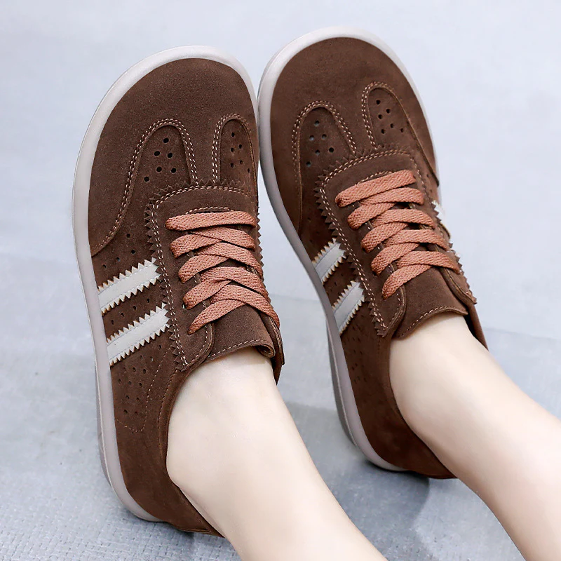 Damen Sneaker mit atmungsaktivem Veloursleder und gepolstertem Fußbett Heidi Mode - Image 3