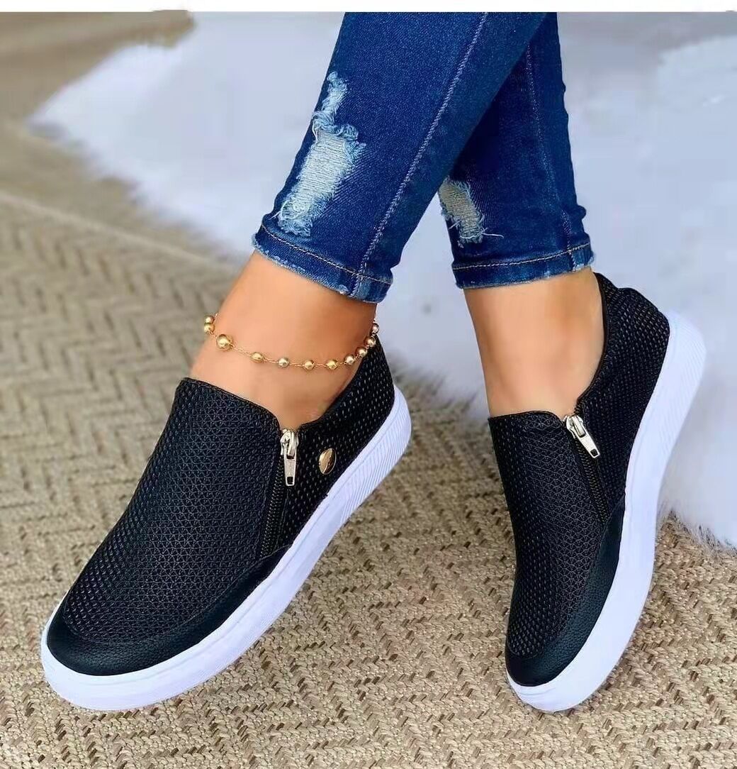 Damen Sneaker mit atmungsaktiver Mesh-Oberfläche und elegantem Reißverschluss Heidi Mode - Image 7
