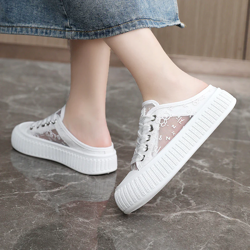 Damen Sneaker mit atmungsaktiver Obermaterialstruktur und elastischem Futter Heidi Mode - Image 4