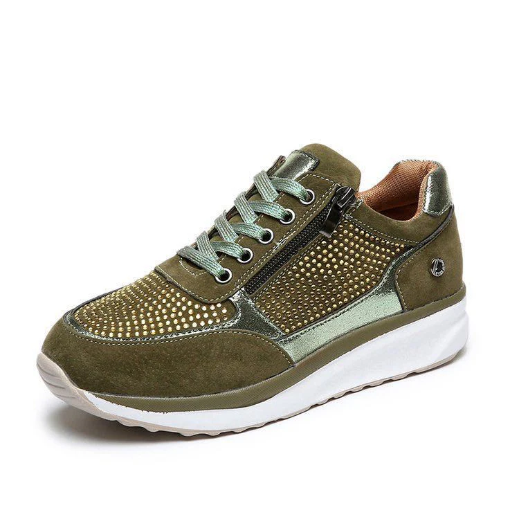 Damen Sneaker mit dekorativem Strass und praktischem Reißverschluss Heidi Mode - Image 6