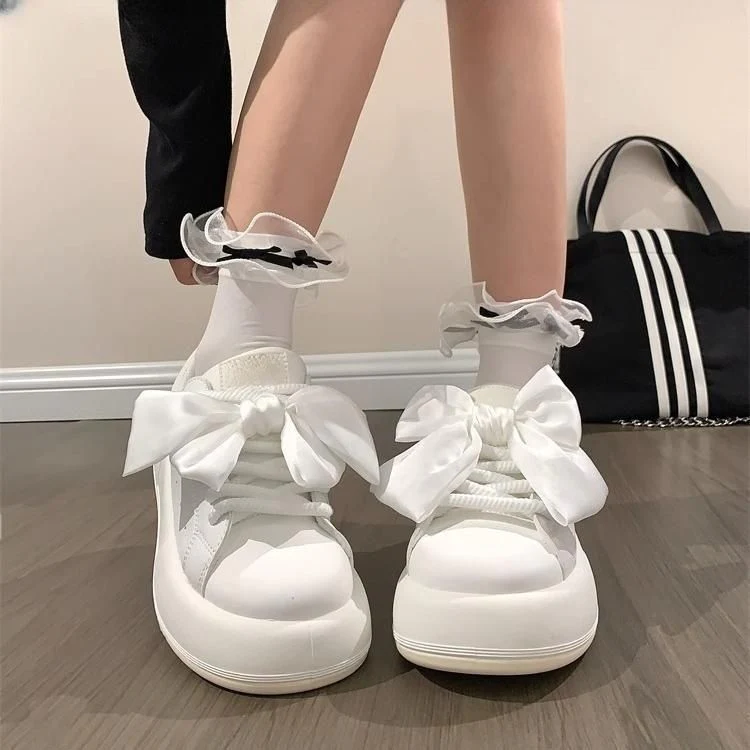 Damen Sneaker mit dekorativen Schleifen und atmungsaktivem Innenfutter Heidi Mode - Image 3