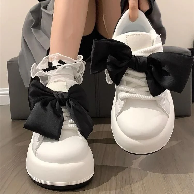 Damen Sneaker mit dekorativen Schleifen und atmungsaktivem Innenfutter Heidi Mode - Image 6