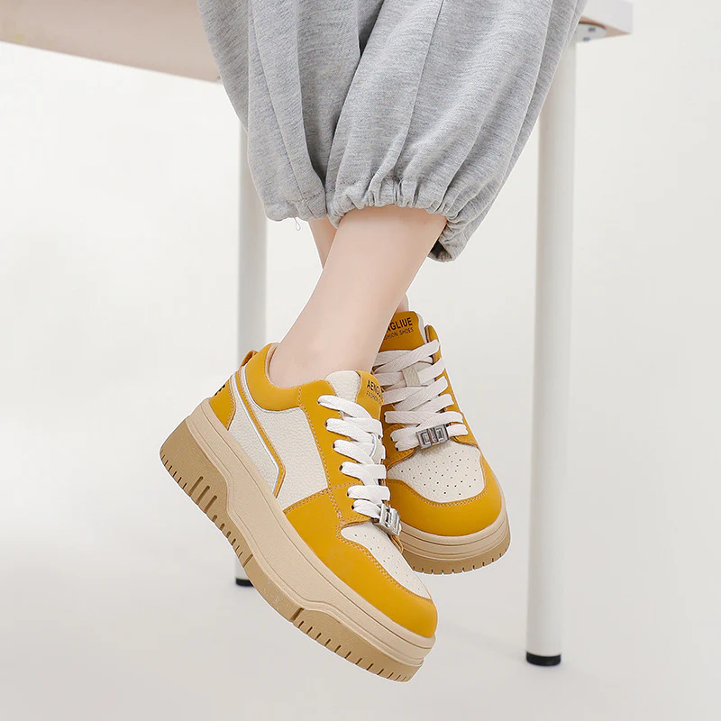 Damen Sneaker mit dicker Plattform und atmungsaktivem Obermaterial Heidi Mode