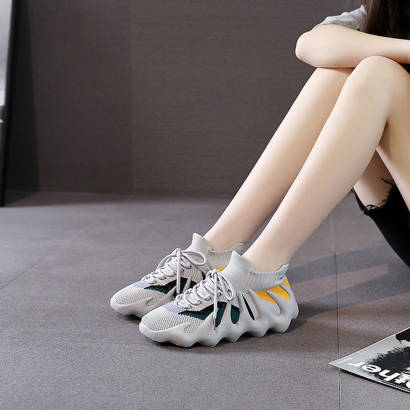 Damen Sneaker mit elastischem Strickoberteil und stoßdämpfendem Sohlenprofil Heidi Mode - Image 4