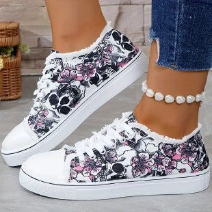 Damen Sneaker mit floralem Skull-Design und kuscheligem Futter Heidi Mode - Image 4
