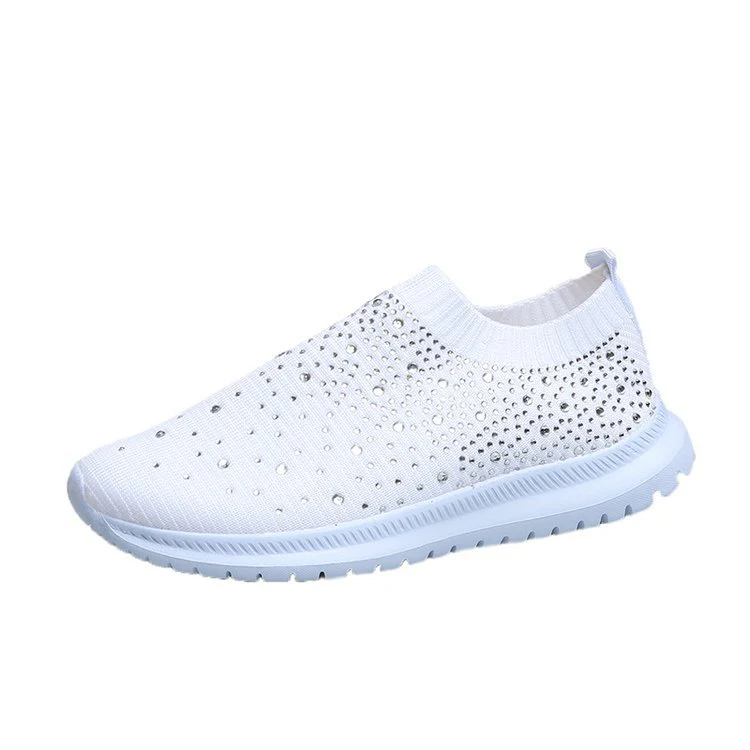 Damen Sneaker mit funkelnden Strass-Akzenten und elastischem Strickoberteil Heidi Mode - Image 6