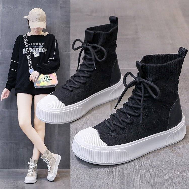 Damen Sneaker mit hohem Schaft und stylischem Strick-Obermaterial Heidi Mode - Image 2