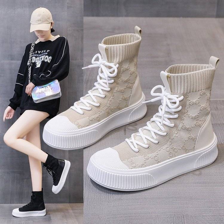 Damen Sneaker mit hohem Schaft und stylischem Strick-Obermaterial Heidi Mode - Image 4