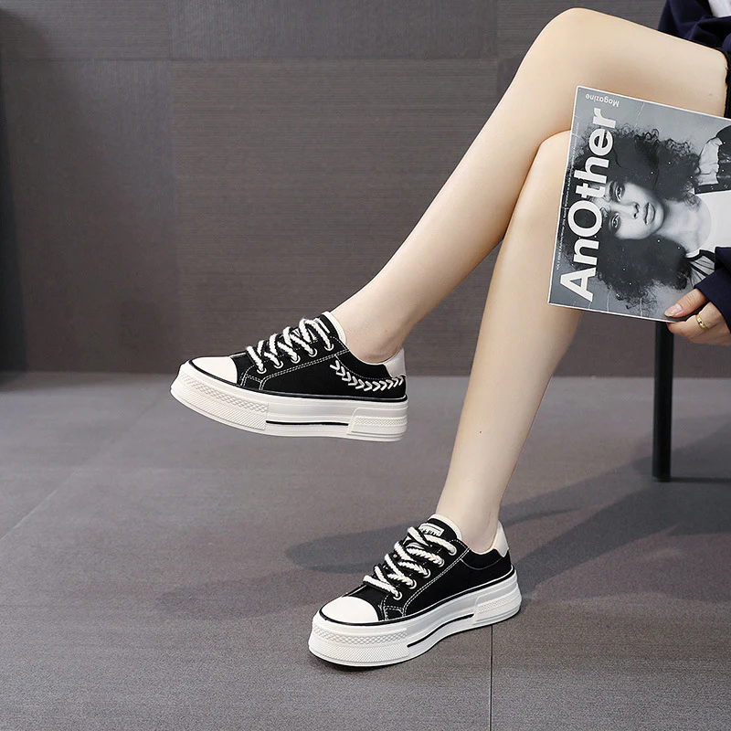 Damen Sneaker mit hoher Plateausohle und atmungsaktivem Obermaterial Heidi Mode - Image 3