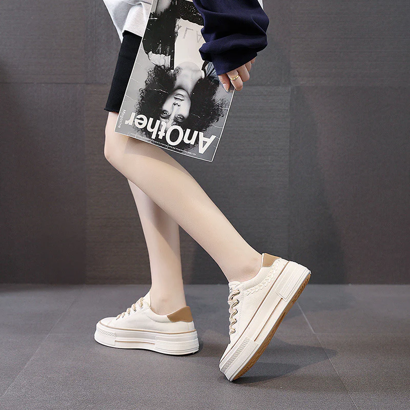 Damen Sneaker mit hoher Plateausohle und atmungsaktivem Obermaterial Heidi Mode - Image 4