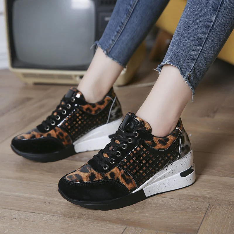 Damen Sneaker mit Leopard-Print und atmungsaktiver Mesh-Oberfläche Heidi Mode - Image 2