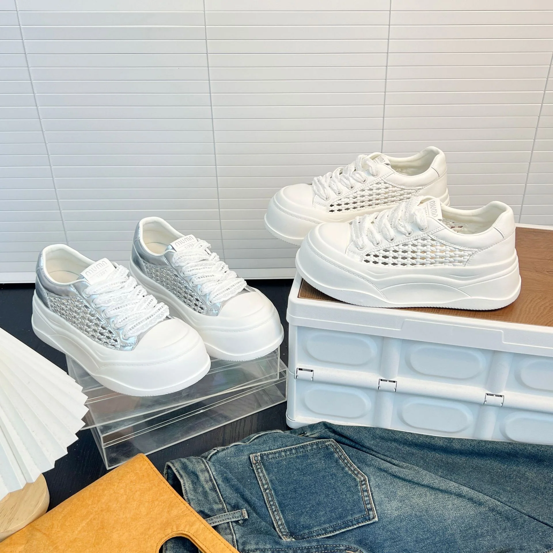 Damen Sneaker mit luftiger Netzstruktur und bequemer Plateausohle Heidi Mode - Image 3