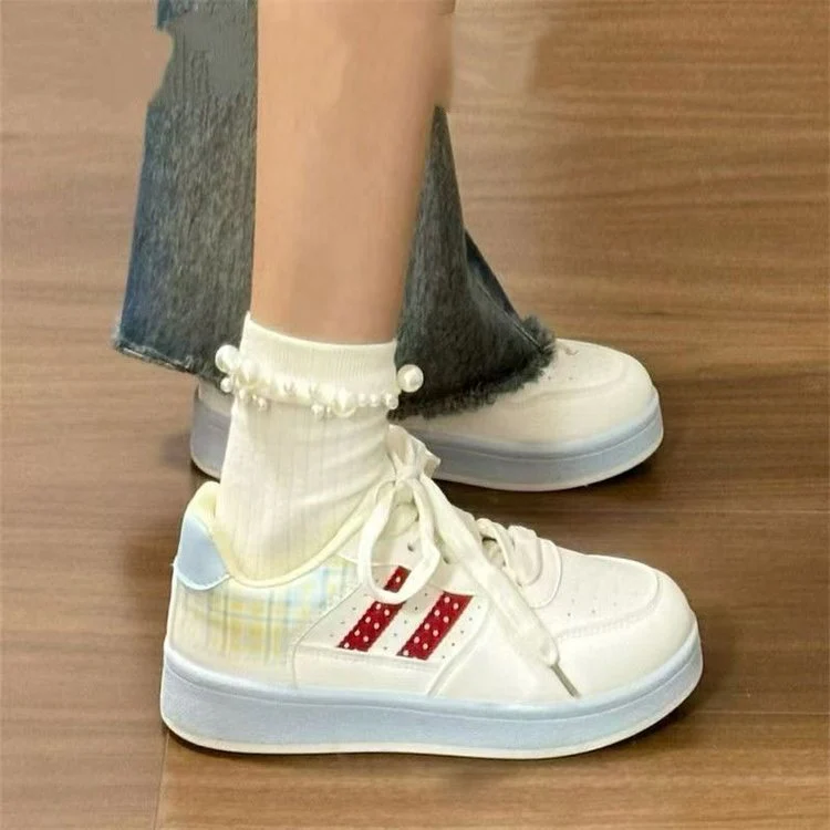 Damen Sneaker mit modischem Karo-Design und dämpfender Komfortsohle Heidi Mode - Image 2