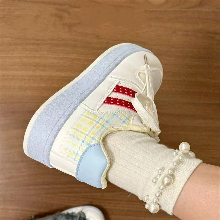 Damen Sneaker mit modischem Karo-Design und dämpfender Komfortsohle Heidi Mode - Image 3