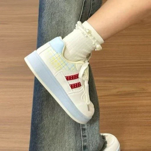 Damen Sneaker mit modischem Karo-Design und dämpfender Komfortsohle Heidi Mode - Image 5
