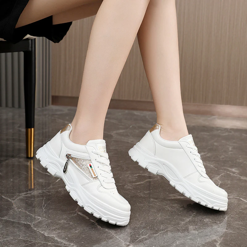 Damen Sneaker mit modischem Reißverschluss und gepolstertem Innenfutter Heidi Mode - Image 4