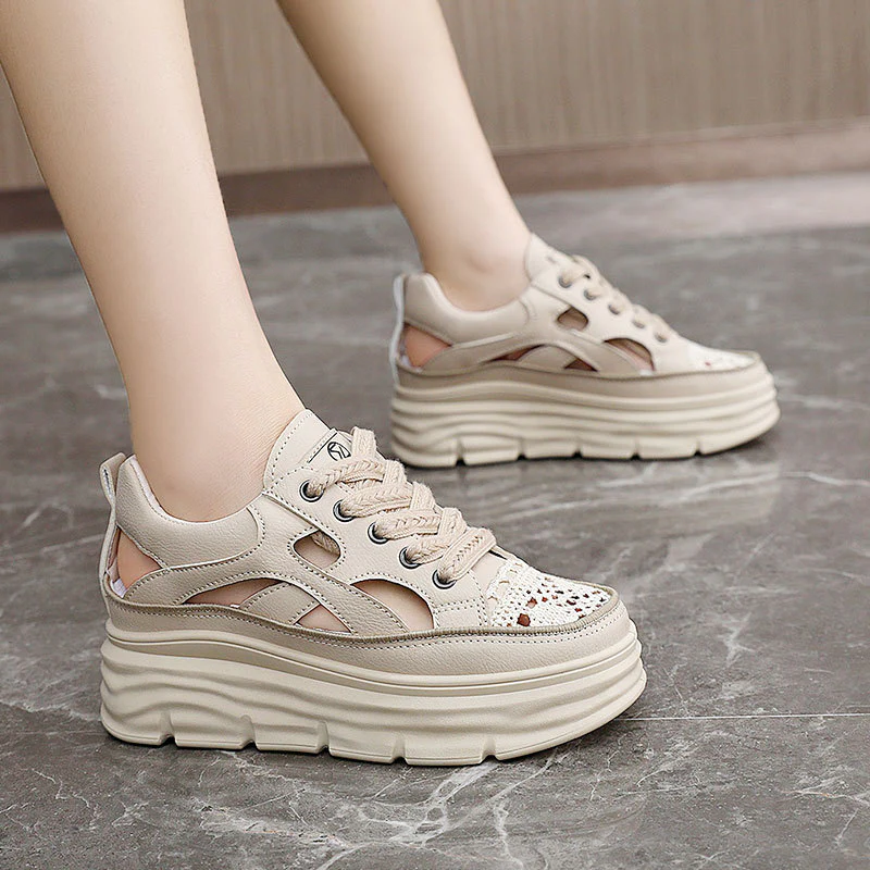 Damen Sneaker mit perforierter Mesh-Oberfläche und dämpfendem Sohlenprofil Heidi Mode - Image 3