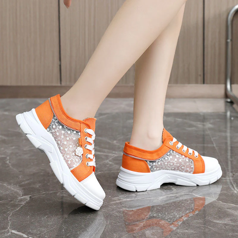 Damen Sneaker mit transparenten Einsätzen und modischem Reißverschluss Heidi Mode - Image 3