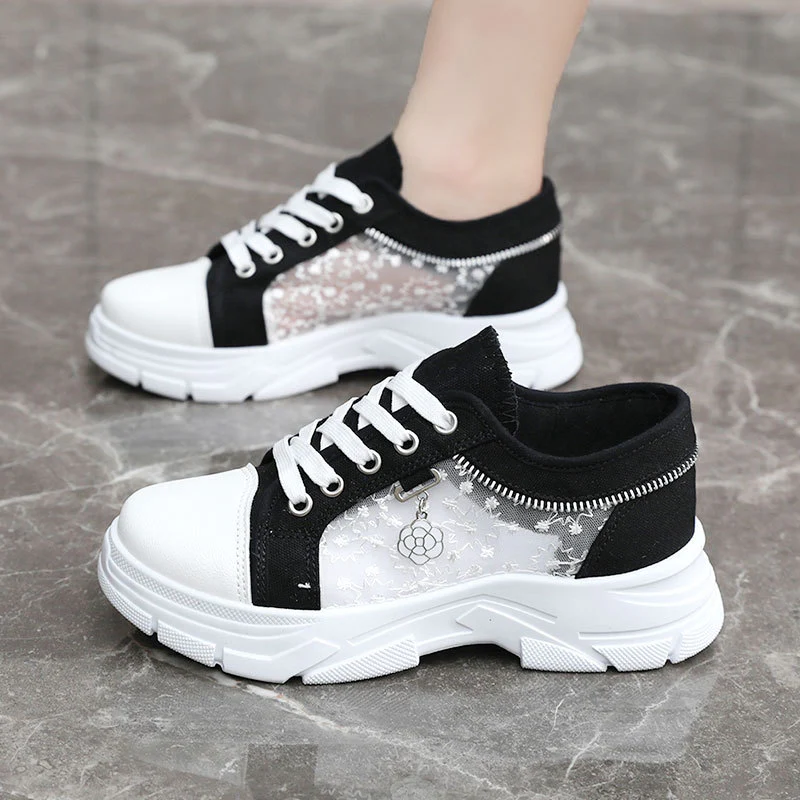 Damen Sneaker mit transparenten Einsätzen und modischem Reißverschluss Heidi Mode - Image 4