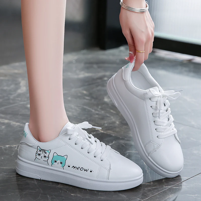 Damen Sneaker mit verspieltem Katzenmotiv und bequemer Sohle Heidi Mode - Image 3