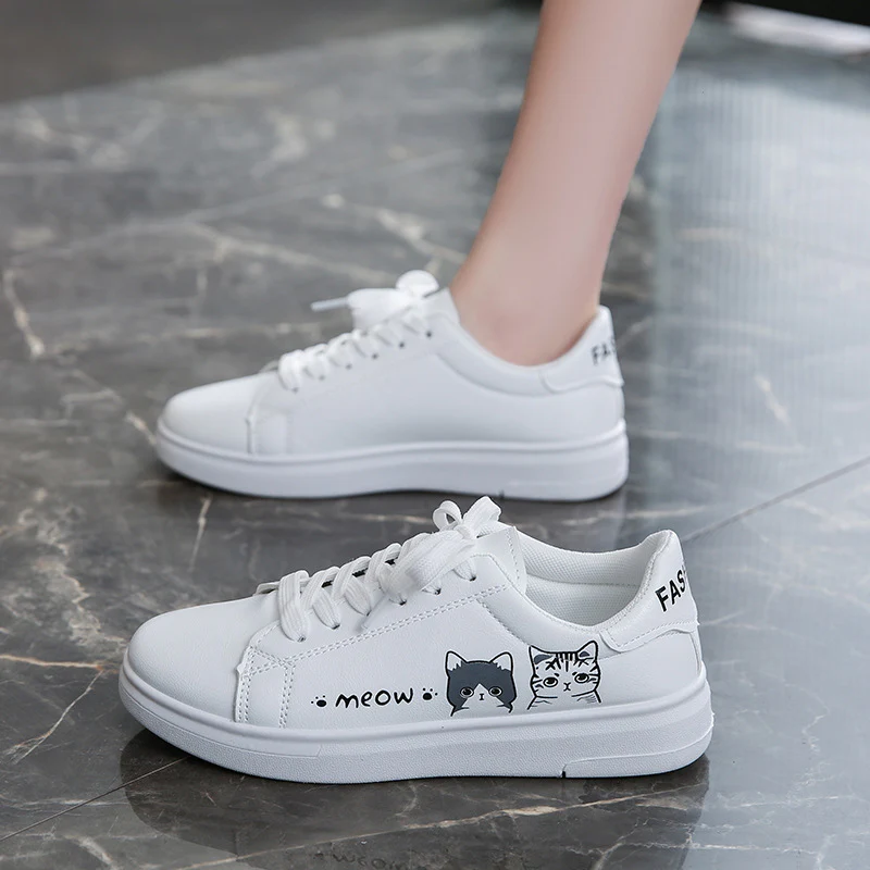 Damen Sneaker mit verspieltem Katzenmotiv und bequemer Sohle Heidi Mode - Image 7