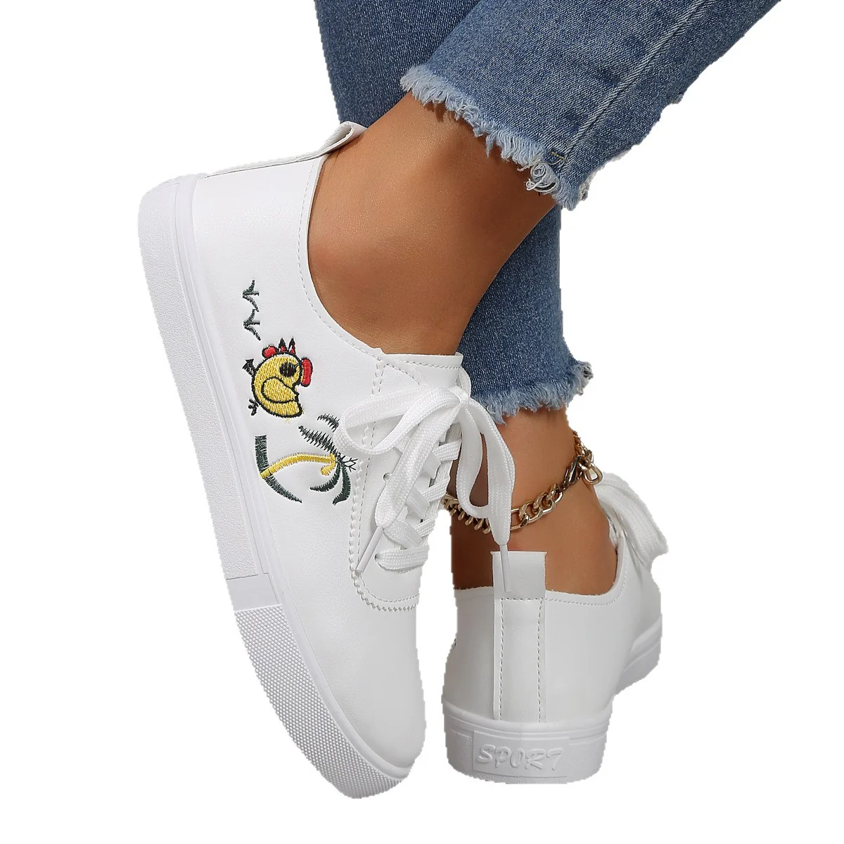 Damen Sneaker mit verspieltem Stickmuster und bequemer Sohle Heidi Mode - Image 5