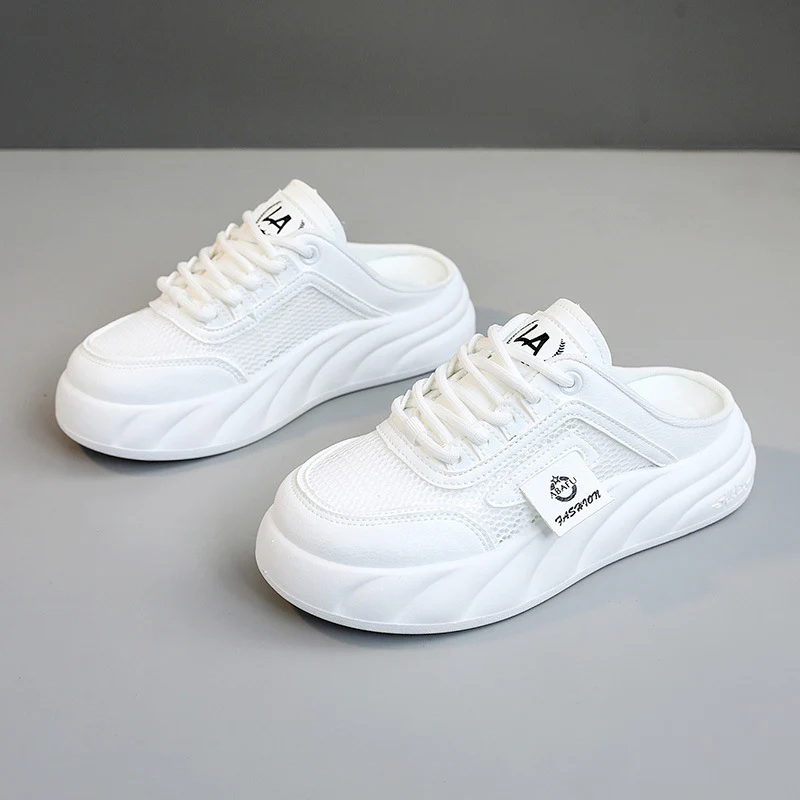 Damen Sneaker Mules mit atmungsaktiven Mesh-Obermaterial und bequemer Dämpfung Heidi Mode - Image 6