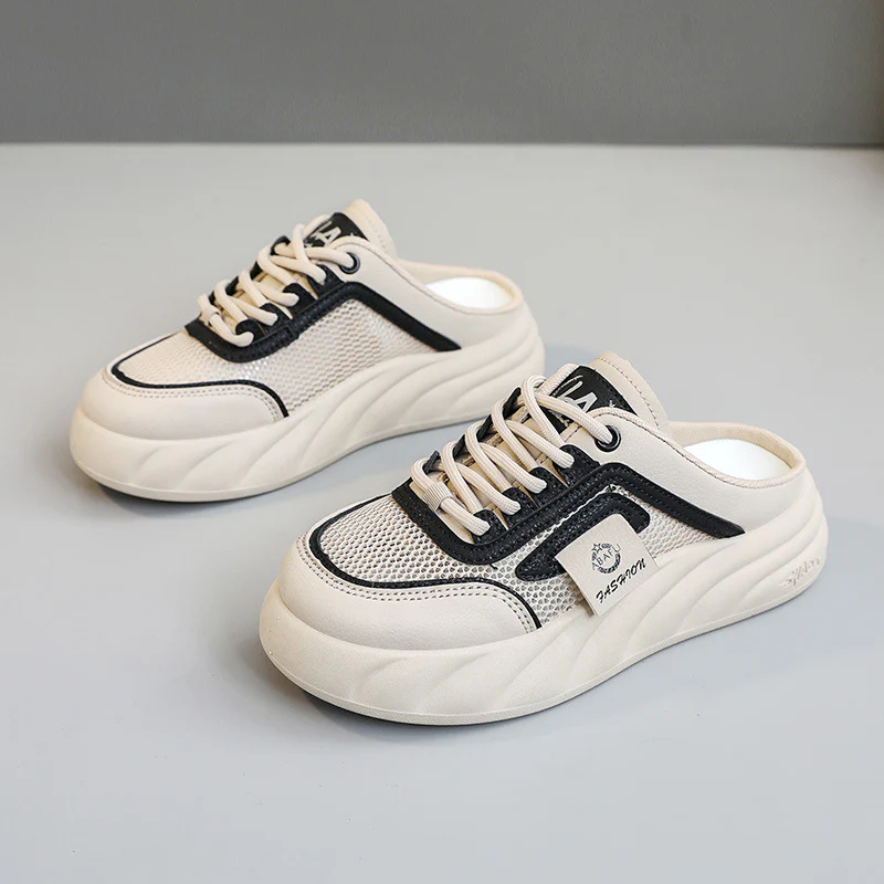 Damen Sneaker Mules mit atmungsaktiven Mesh-Obermaterial und bequemer Dämpfung Heidi Mode - Image 8